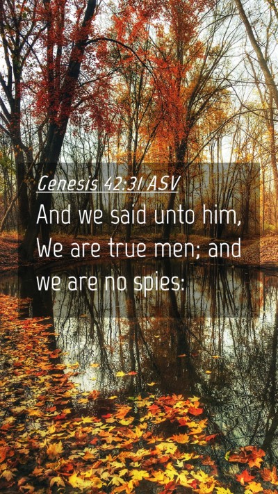 Picture 04 - Genesis 42:31 ASV Mobile Phone Wallpaper - And we said unto him, We are true men; and we are - Mobile Bible Verse Wallpaper
