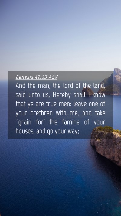 Picture 04 - Genesis 42:33 ASV Mobile Phone Wallpaper - And the man, the lord of the land, said unto us, - Mobile Bible Verse Wallpaper