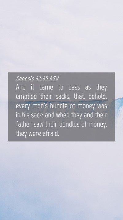Picture 04 - Genesis 42:35 ASV Mobile Phone Wallpaper - And it came to pass as they emptied their sacks, - Mobile Bible Verse Wallpaper