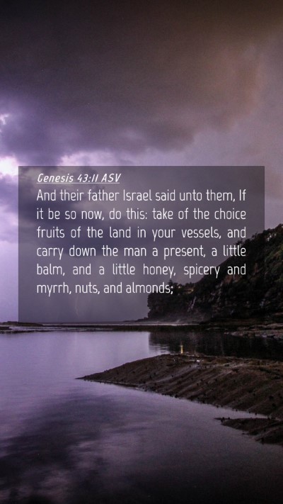 Picture 04 - Genesis 43:11 ASV Mobile Phone Wallpaper - And their father Israel said unto them, If it be - Mobile Bible Verse Wallpaper
