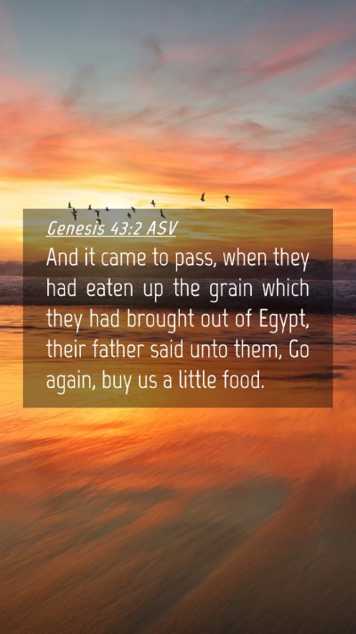 Picture 04 - Genesis 43:2 ASV Mobile Phone Wallpaper - And it came to pass, when they had eaten up the - Mobile Bible Verse Wallpaper