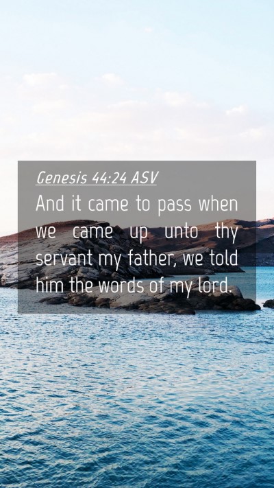 Picture 04 - Genesis 44:24 ASV Mobile Phone Wallpaper - And it came to pass when we came up unto thy - Mobile Bible Verse Wallpaper