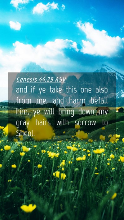 Picture 04 - Genesis 44:29 ASV Mobile Phone Wallpaper - and if ye take this one also from me, and harm - Mobile Bible Verse Wallpaper