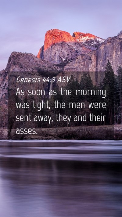 Picture 04 - Genesis 44:3 ASV Mobile Phone Wallpaper - As soon as the morning was light, the men were - Mobile Bible Verse Wallpaper