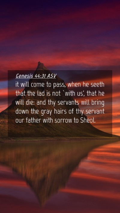 Picture 04 - Genesis 44:31 ASV Mobile Phone Wallpaper - it will come to pass, when he seeth that the lad - Mobile Bible Verse Wallpaper