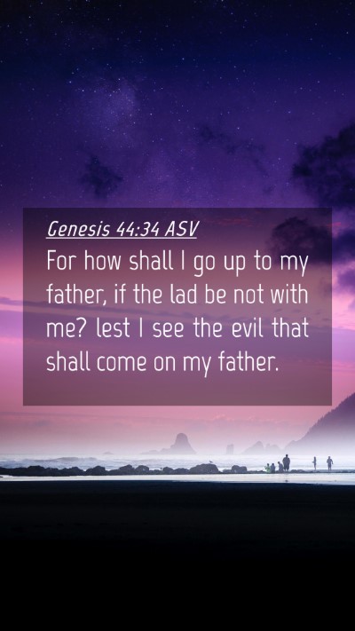 Picture 04 - Genesis 44:34 ASV Mobile Phone Wallpaper - For how shall I go up to my father, if the lad be - Mobile Bible Verse Wallpaper