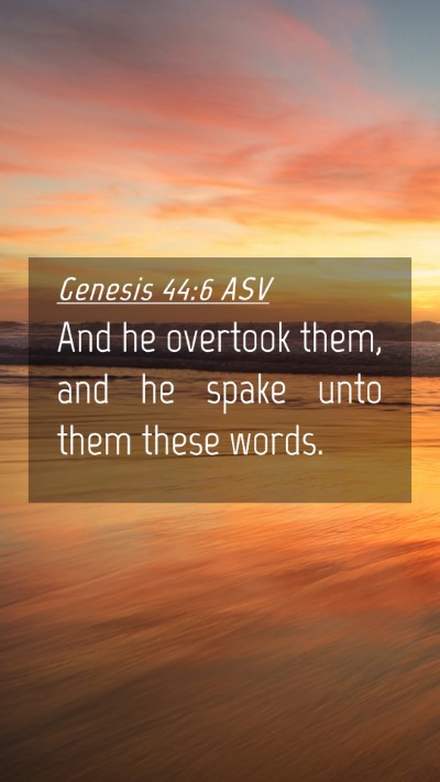 Picture 04 - Genesis 44:6 ASV Mobile Phone Wallpaper - And he overtook them, and he spake unto them - Mobile Bible Verse Wallpaper