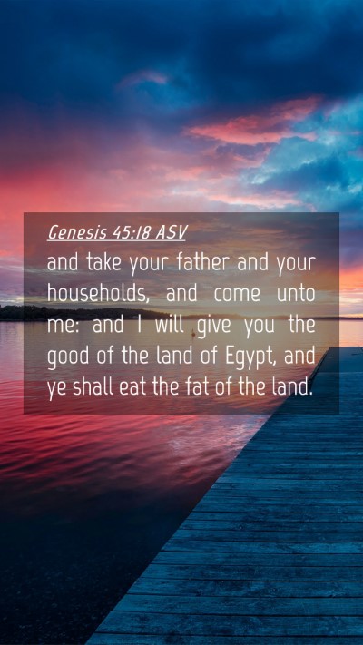 Picture 04 - Genesis 45:18 ASV Mobile Phone Wallpaper - and take your father and your households, and - Mobile Bible Verse Wallpaper