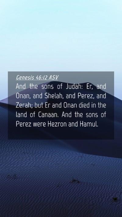 Picture 04 - Genesis 46:12 ASV Mobile Phone Wallpaper - And the sons of Judah: Er, and Onan, and Shelah, - Mobile Bible Verse Wallpaper