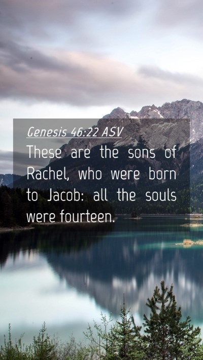 Picture 04 - Genesis 46:22 ASV Mobile Phone Wallpaper - These are the sons of Rachel, who were born to - Mobile Bible Verse Wallpaper