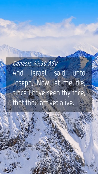 Picture 04 - Genesis 46:30 ASV Mobile Phone Wallpaper - And Israel said unto Joseph, Now let me die, - Mobile Bible Verse Wallpaper