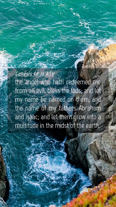 Picture 04 - Genesis 48:16 ASV Mobile Phone Wallpaper - the angel who hath redeemed me from all evil, - Mobile Bible Verse Wallpaper