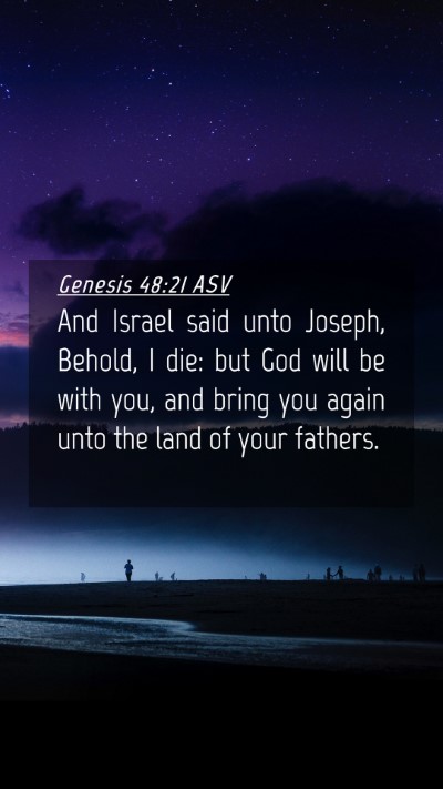 Picture 04 - Genesis 48:21 ASV Mobile Phone Wallpaper - And Israel said unto Joseph, Behold, I die: but - Mobile Bible Verse Wallpaper