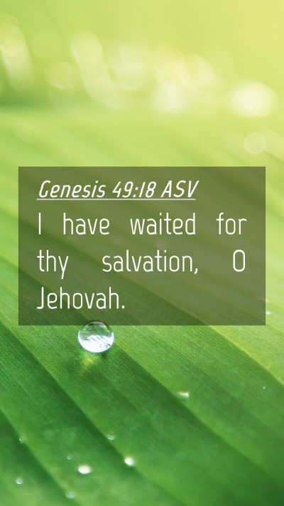 Picture 04 - Genesis 49:18 ASV Mobile Phone Wallpaper - I have waited for thy salvation, O - Mobile Bible Verse Wallpaper