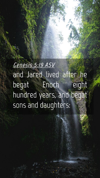 Picture 04 - Genesis 5:19 ASV Mobile Phone Wallpaper - and Jared lived after he begat Enoch eight - Mobile Bible Verse Wallpaper