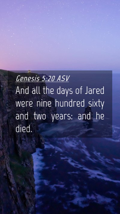 Picture 04 - Genesis 5:20 ASV Mobile Phone Wallpaper - And all the days of Jared were nine hundred sixty - Mobile Bible Verse Wallpaper