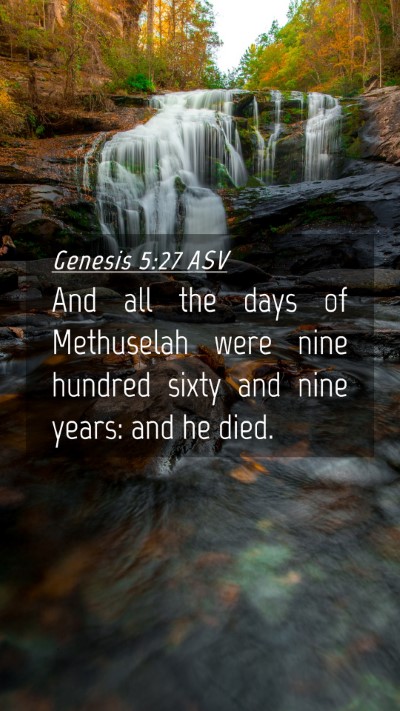 Picture 04 - Genesis 5:27 ASV Mobile Phone Wallpaper - And all the days of Methuselah were nine hundred - Mobile Bible Verse Wallpaper