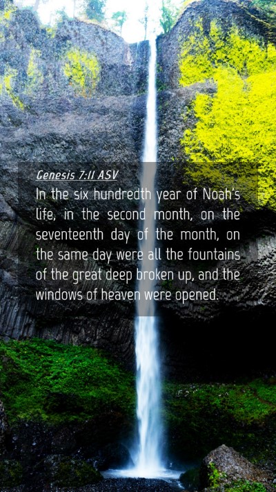 Picture 04 - Genesis 7:11 ASV Mobile Phone Wallpaper - In the six hundredth year of Noah's life, in the - Mobile Bible Verse Wallpaper