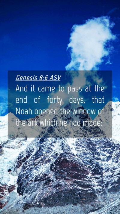 Picture 04 - Genesis 8:6 ASV Mobile Phone Wallpaper - And it came to pass at the end of forty days, - Mobile Bible Verse Wallpaper