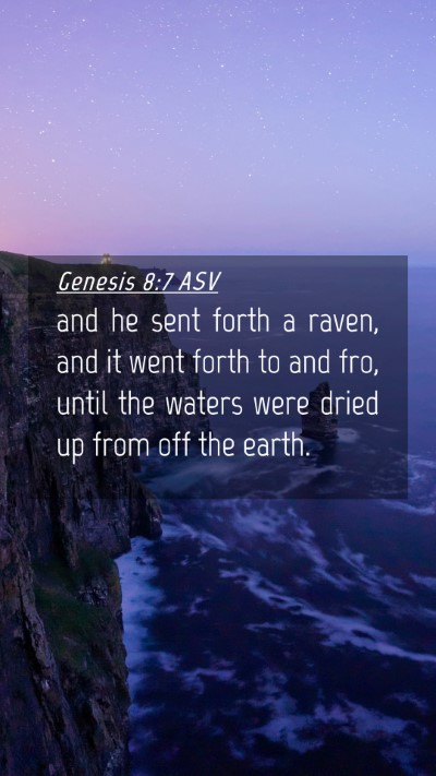 Picture 04 - Genesis 8:7 ASV Mobile Phone Wallpaper - and he sent forth a raven, and it went forth to - Mobile Bible Verse Wallpaper