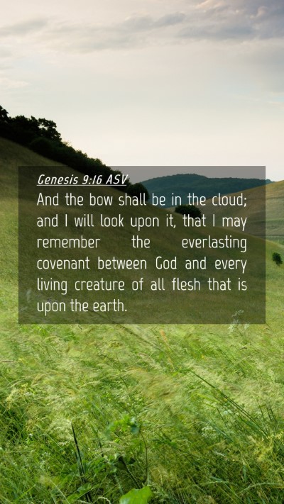 Picture 04 - Genesis 9:16 ASV Mobile Phone Wallpaper - And the bow shall be in the cloud; and I will - Mobile Bible Verse Wallpaper