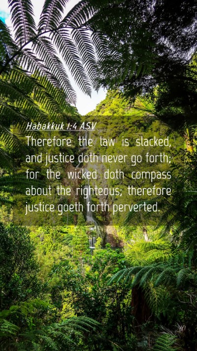 Picture 04 - Habakkuk 1:4 ASV Mobile Phone Wallpaper - Therefore the law is slacked, and justice doth - Mobile Bible Verse Wallpaper