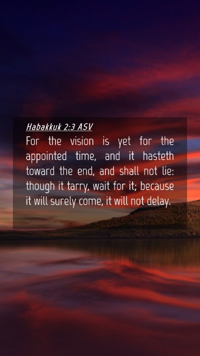 Picture 04 - Habakkuk 2:3 ASV Mobile Phone Wallpaper - For the vision is yet for the appointed time, and - Mobile Bible Verse Wallpaper