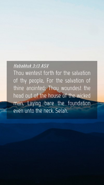Picture 04 - Habakkuk 3:13 ASV Mobile Phone Wallpaper - Thou wentest forth for the salvation of thy - Mobile Bible Verse Wallpaper