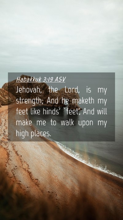 Picture 04 - Habakkuk 3:19 ASV Mobile Phone Wallpaper - Jehovah, the Lord, is my strength; And he maketh - Mobile Bible Verse Wallpaper