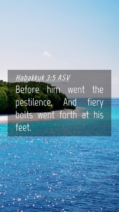 Picture 04 - Habakkuk 3:5 ASV Mobile Phone Wallpaper - Before him went the pestilence, And fiery bolts - Mobile Bible Verse Wallpaper