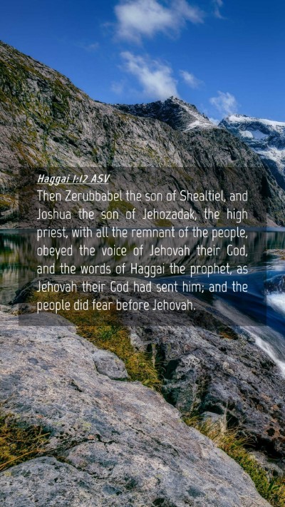 Picture 04 - Haggai 1:12 ASV Mobile Phone Wallpaper - Then Zerubbabel the son of Shealtiel, and Joshua - Mobile Bible Verse Wallpaper
