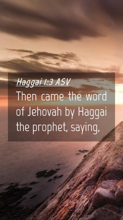 Picture 04 - Haggai 1:3 ASV Mobile Phone Wallpaper - Then came the word of Jehovah by Haggai the - Mobile Bible Verse Wallpaper