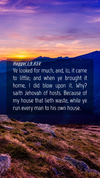Picture 04 - Haggai 1:9 ASV Mobile Phone Wallpaper - Ye looked for much, and, lo, it came to little; - Mobile Bible Verse Wallpaper