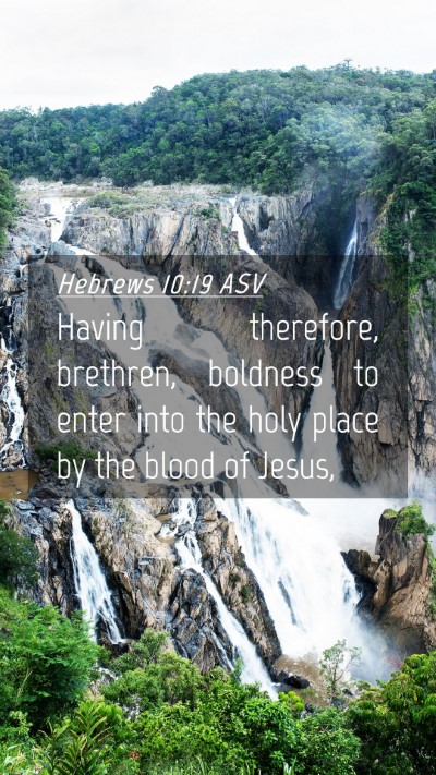 Picture 04 - Hebrews 10:19 ASV Mobile Phone Wallpaper - Having therefore, brethren, boldness to enter - Mobile Bible Verse Wallpaper