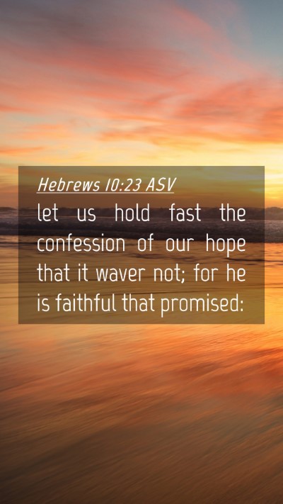 Picture 04 - Hebrews 10:23 ASV Mobile Phone Wallpaper - let us hold fast the confession of our hope that - Mobile Bible Verse Wallpaper