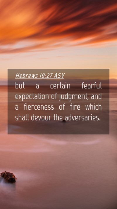 Picture 04 - Hebrews 10:27 ASV Mobile Phone Wallpaper - but a certain fearful expectation of judgment, - Mobile Bible Verse Wallpaper