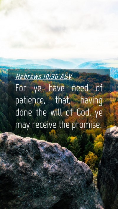 Picture 04 - Hebrews 10:36 ASV Mobile Phone Wallpaper - For ye have need of patience, that, having done - Mobile Bible Verse Wallpaper