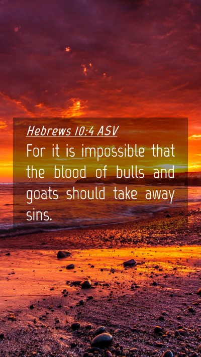 Picture 04 - Hebrews 10:4 ASV Mobile Phone Wallpaper - For it is impossible that the blood of bulls and - Mobile Bible Verse Wallpaper