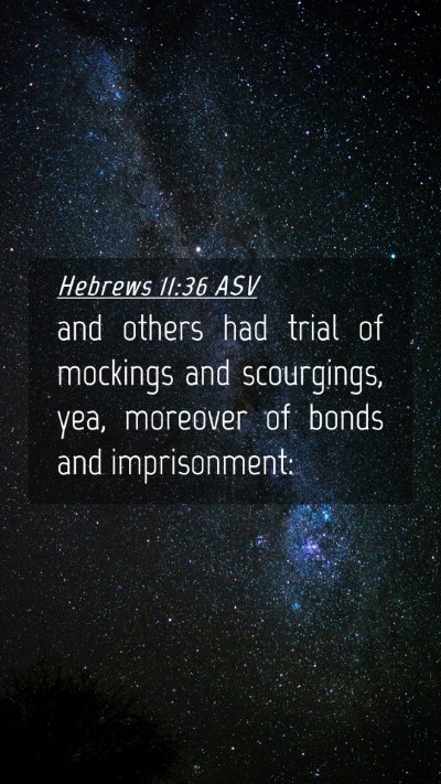 Picture 04 - Hebrews 11:36 ASV Mobile Phone Wallpaper - and others had trial of mockings and scourgings, - Mobile Bible Verse Wallpaper