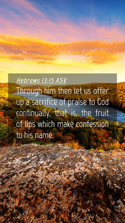 Picture 04 - Hebrews 13:15 ASV Mobile Phone Wallpaper - Through him then let us offer up a sacrifice of - Mobile Bible Verse Wallpaper