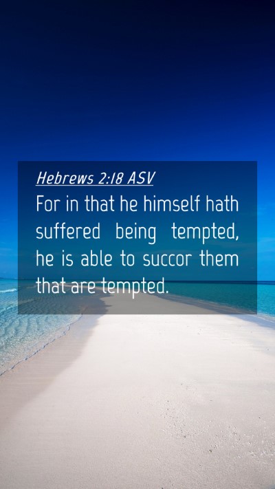 Picture 04 - Hebrews 2:18 ASV Mobile Phone Wallpaper - For in that he himself hath suffered being - Mobile Bible Verse Wallpaper