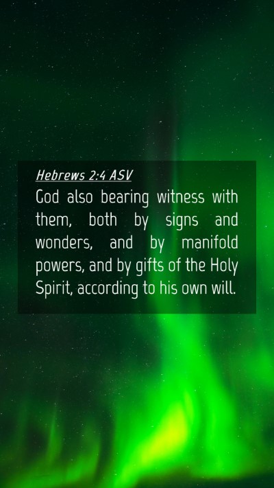 Picture 04 - Hebrews 2:4 ASV Mobile Phone Wallpaper - God also bearing witness with them, both by signs - Mobile Bible Verse Wallpaper