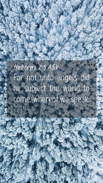 Picture 04 - Hebrews 2:5 ASV Mobile Phone Wallpaper - For not unto angels did he subject the world to - Mobile Bible Verse Wallpaper