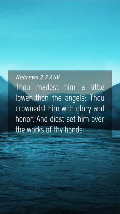 Picture 04 - Hebrews 2:7 ASV Mobile Phone Wallpaper - Thou madest him a little lower than the angels; - Mobile Bible Verse Wallpaper