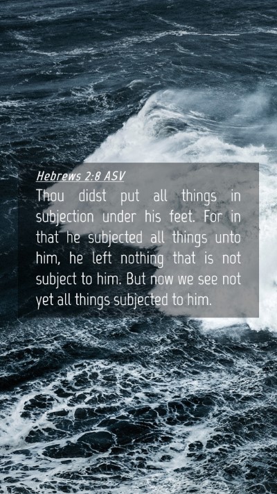 Picture 04 - Hebrews 2:8 ASV Mobile Phone Wallpaper - Thou didst put all things in subjection under his - Mobile Bible Verse Wallpaper