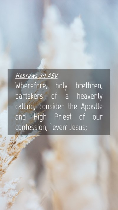 Picture 04 - Hebrews 3:1 ASV Mobile Phone Wallpaper - Wherefore, holy brethren, partakers of a heavenly - Mobile Bible Verse Wallpaper