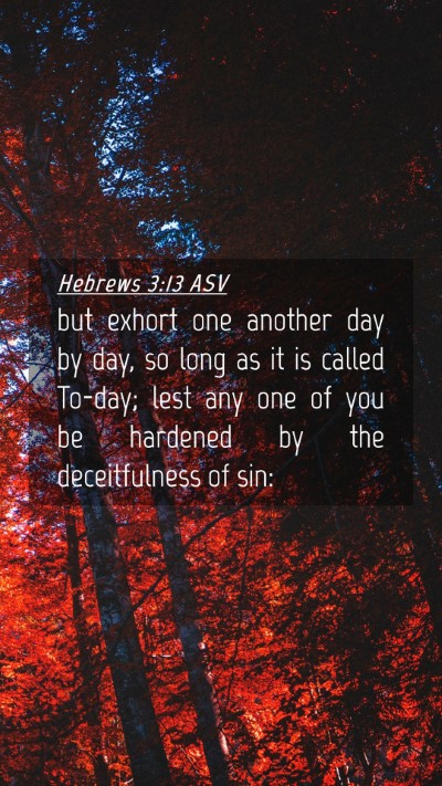 Picture 04 - Hebrews 3:13 ASV Mobile Phone Wallpaper - but exhort one another day by day, so long as it - Mobile Bible Verse Wallpaper