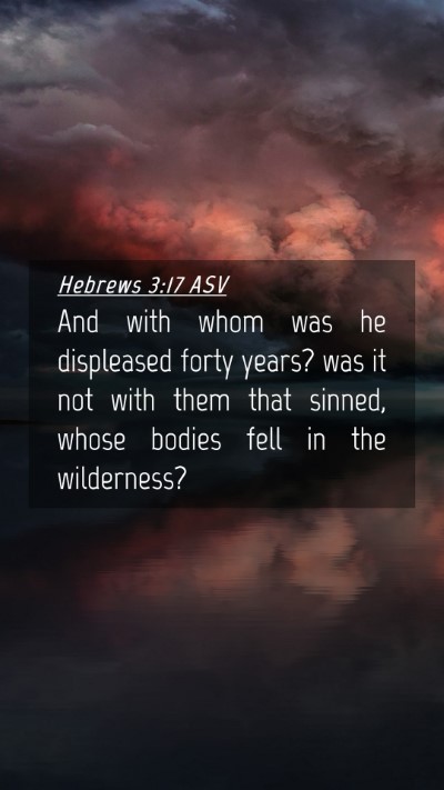 Picture 04 - Hebrews 3:17 ASV Mobile Phone Wallpaper - And with whom was he displeased forty years? was - Mobile Bible Verse Wallpaper