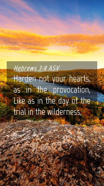 Picture 04 - Hebrews 3:8 ASV Mobile Phone Wallpaper - Harden not your hearts, as in the provocation, - Mobile Bible Verse Wallpaper