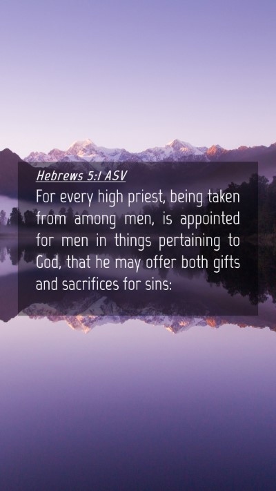 Picture 04 - Hebrews 5:1 ASV Mobile Phone Wallpaper - For every high priest, being taken from among - Mobile Bible Verse Wallpaper